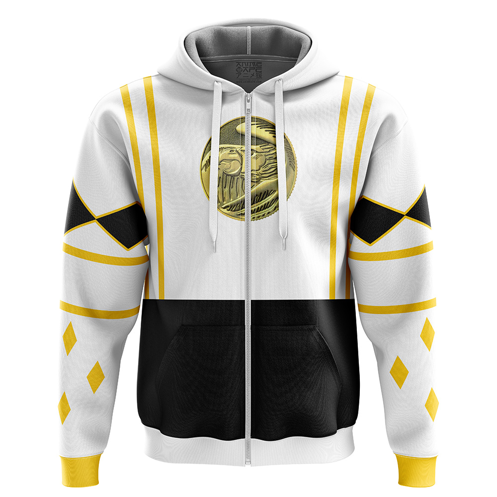 Buildercar - White Ranger Ninjetti Rangers Zip Hoodie Jacket