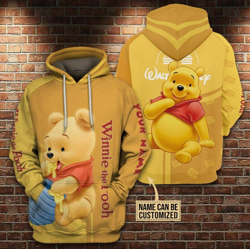 Buildercar - Winnie The Pooh Cartoon 3d Hoodie