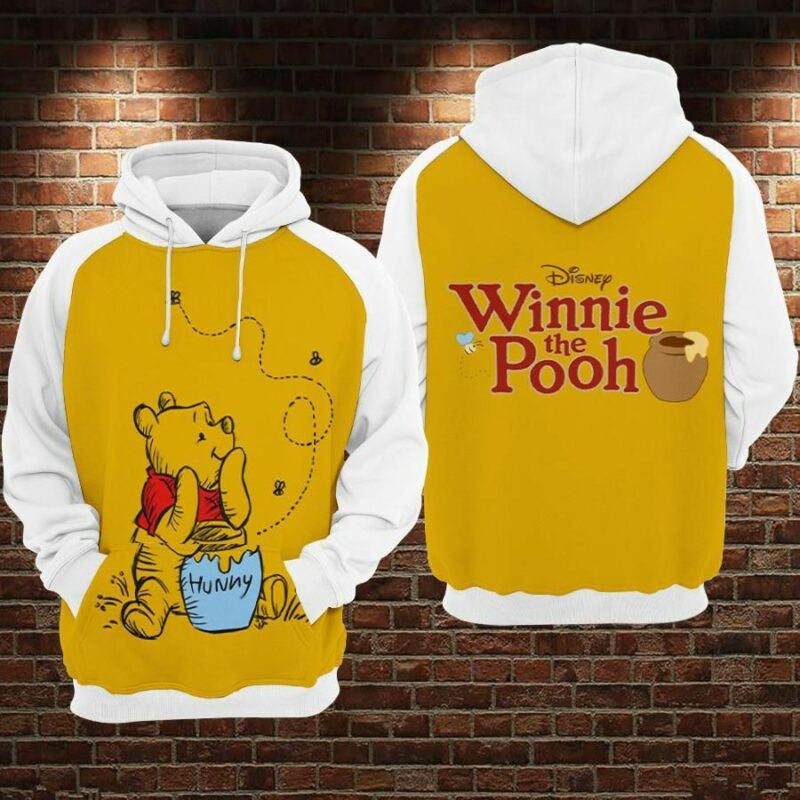 Buildercar - Winnie The Pooh Hunny Disney Over Print 3d Hoodie