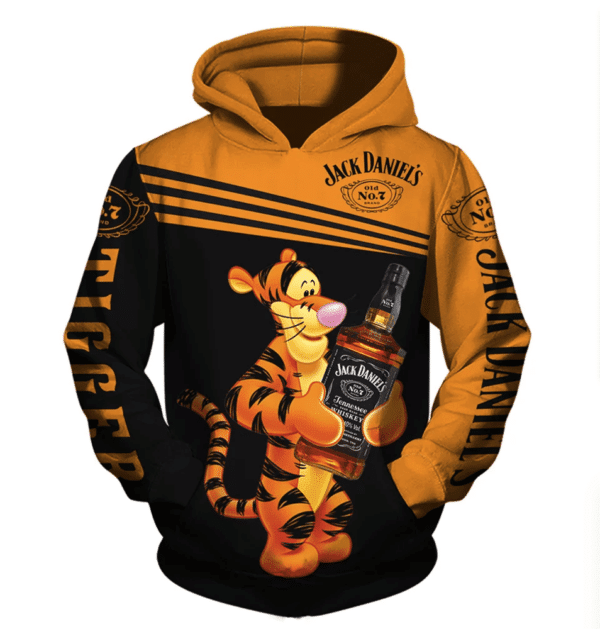 Buildercar - Winnie The Pooh Tigger Jack Daniel S Winnie The Pooh Hoodie, Gift For Fan Ver12, Aop Hoodie 2069