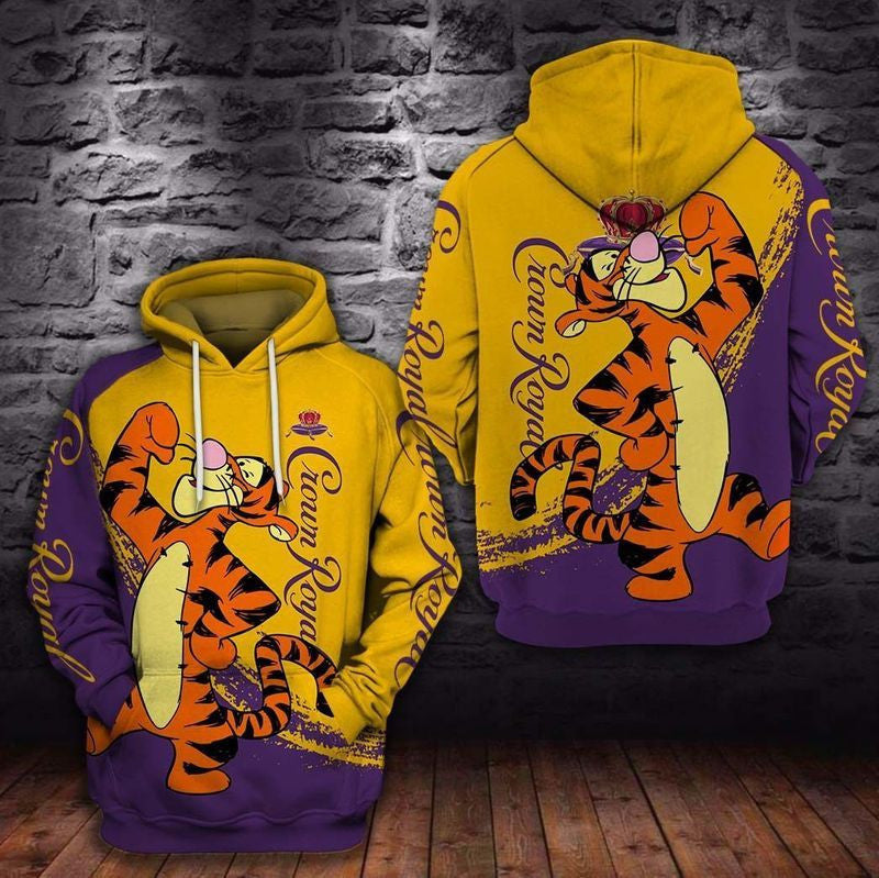 Buildercar - Winnie The Pooh Tigger My Friends Tigger And Pooh Crown Royal Gift For Fan 3d Hoodie All Over Printed Hoodie