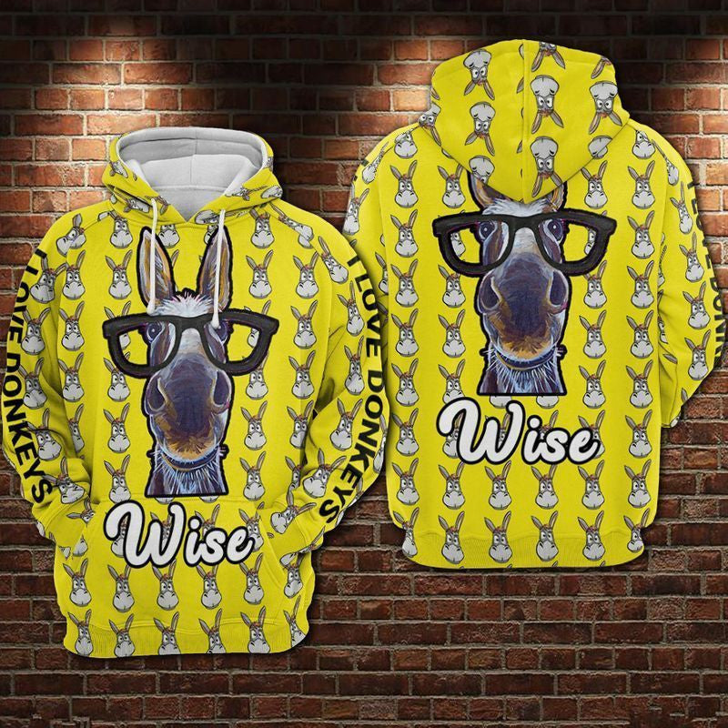Buildercar - Wise Donkey Over Print 3d Hoodie