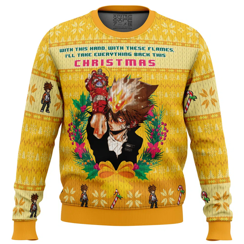 Buildercar - With This Hand, With These Flames Katekyo Hitman Reborn Ugly Christmas Sweater