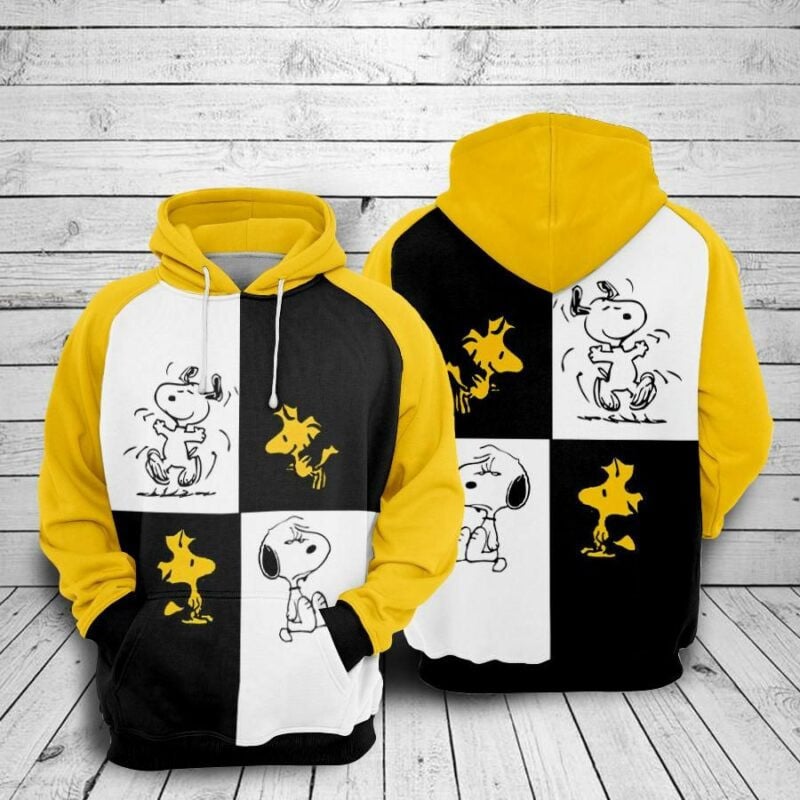 Buildercar - Woodstock And Snoopy Cartoon Peanuts Over Print 3d Hoodie