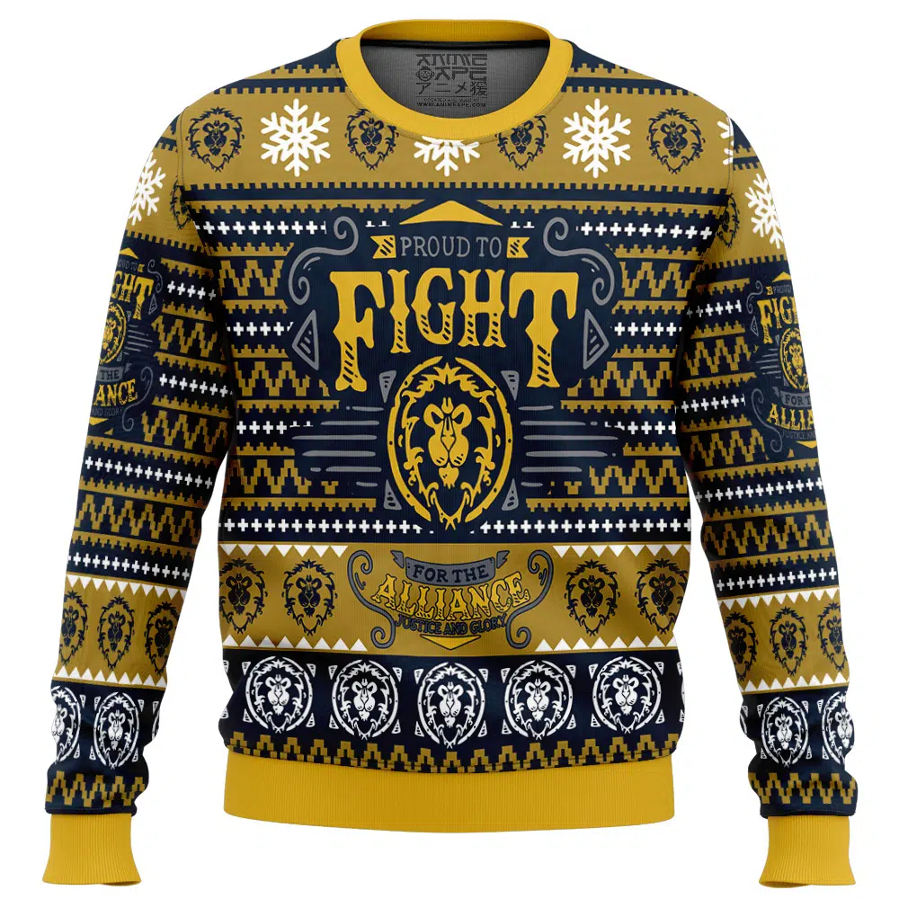 Buildercar - World Of Warcraft Fight for Alliance Ugly Christmas Sweater