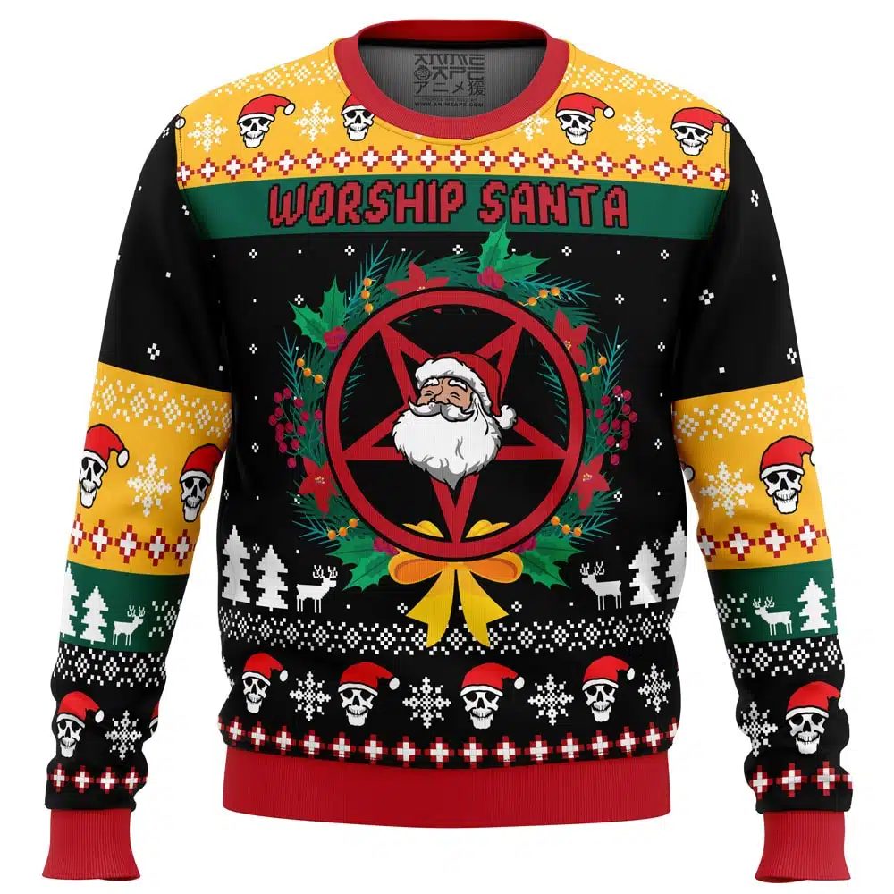 Buildercar - Worship Santa Ugly Christmas Sweater