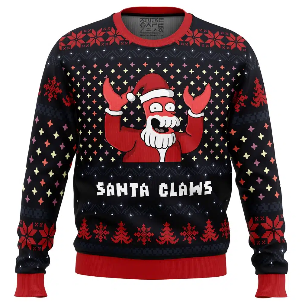 Buildercar - Xmas Ugly sweater Santa Claws Zoidberg Futurama Ugly Christmas Sweater