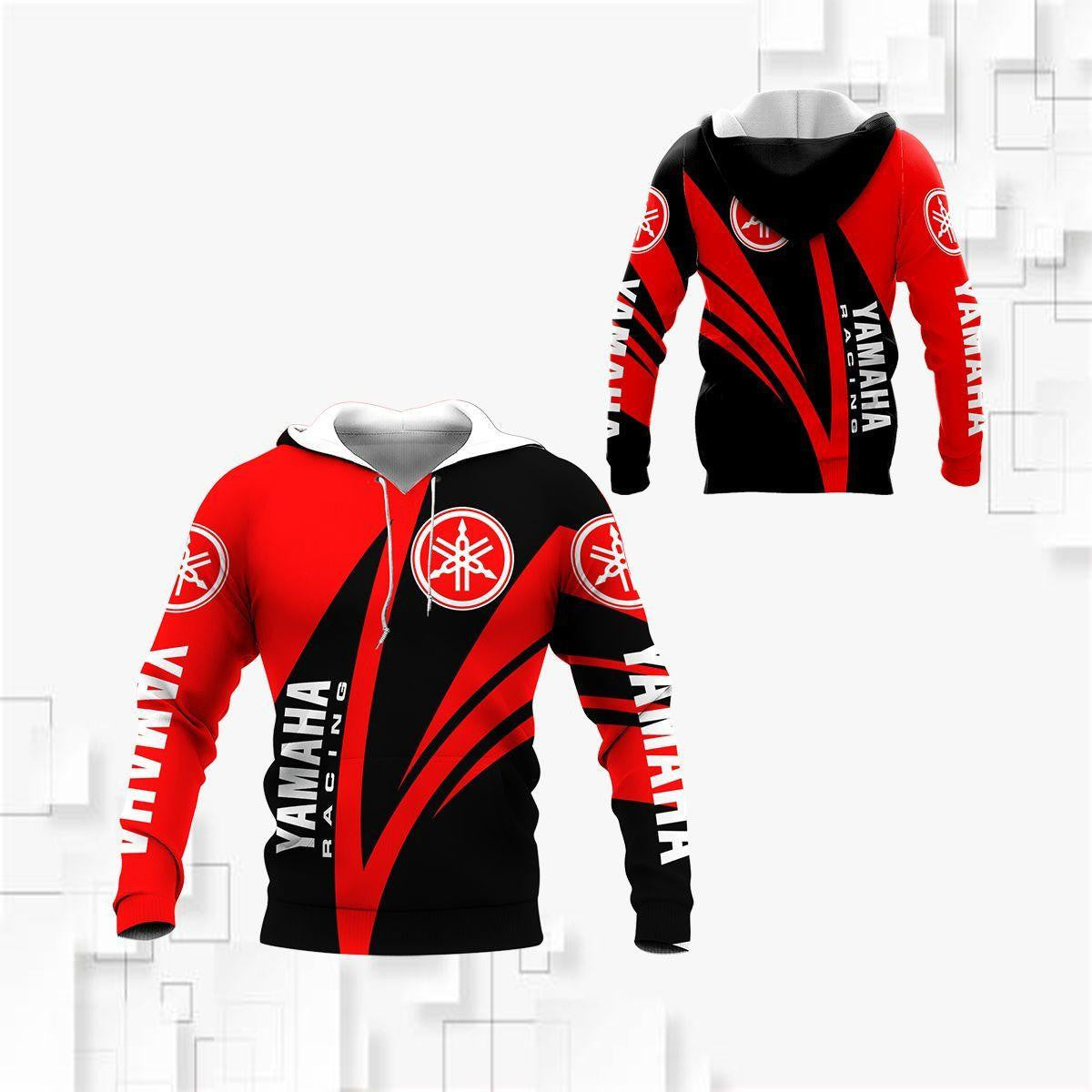 Buildercar - Yamaha Factory Racing Black And Red All Over Print Hoodie 98