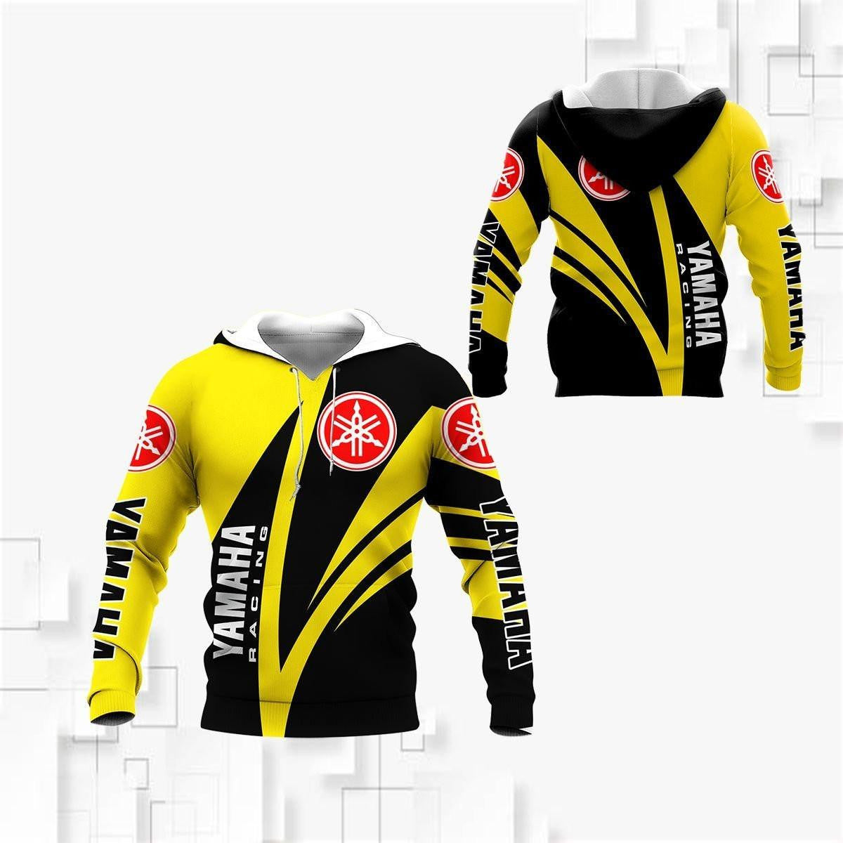 Buildercar - Yamaha Racing Team Black And Yellow All Over Print Hoodie 84