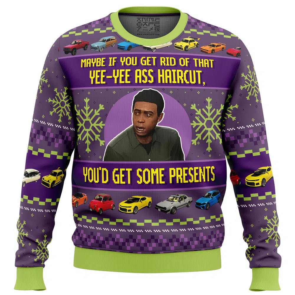 Buildercar - Yee Yee Ass Haircut Lamar Grand Theft Auto V Ugly Christmas Sweater