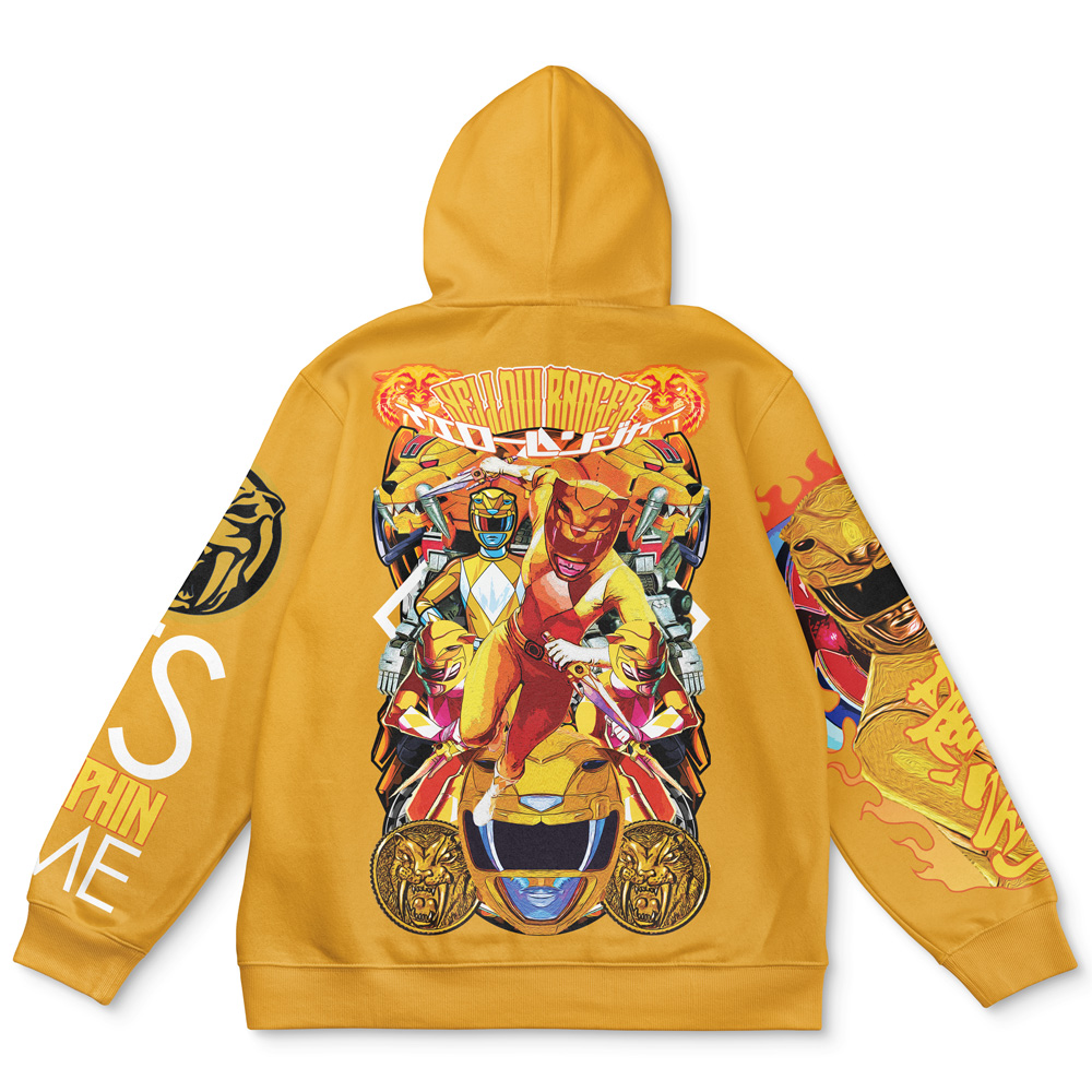 Buildercar - Yellow Ranger Mighty Morphin Power Rangers Streetwear Hoodie