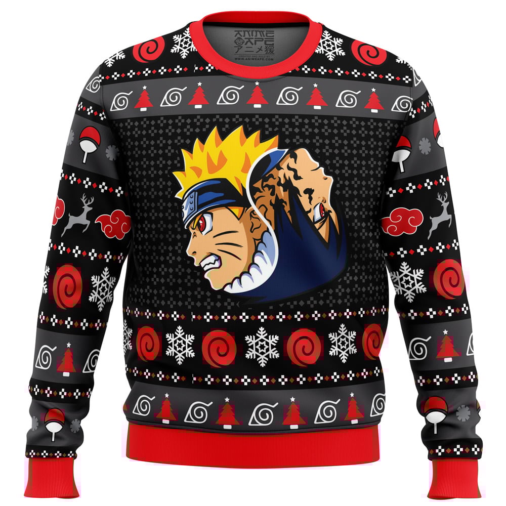 Buildercar - Yin Yang Shippuden Sasuke Ugly Christmas Sweater