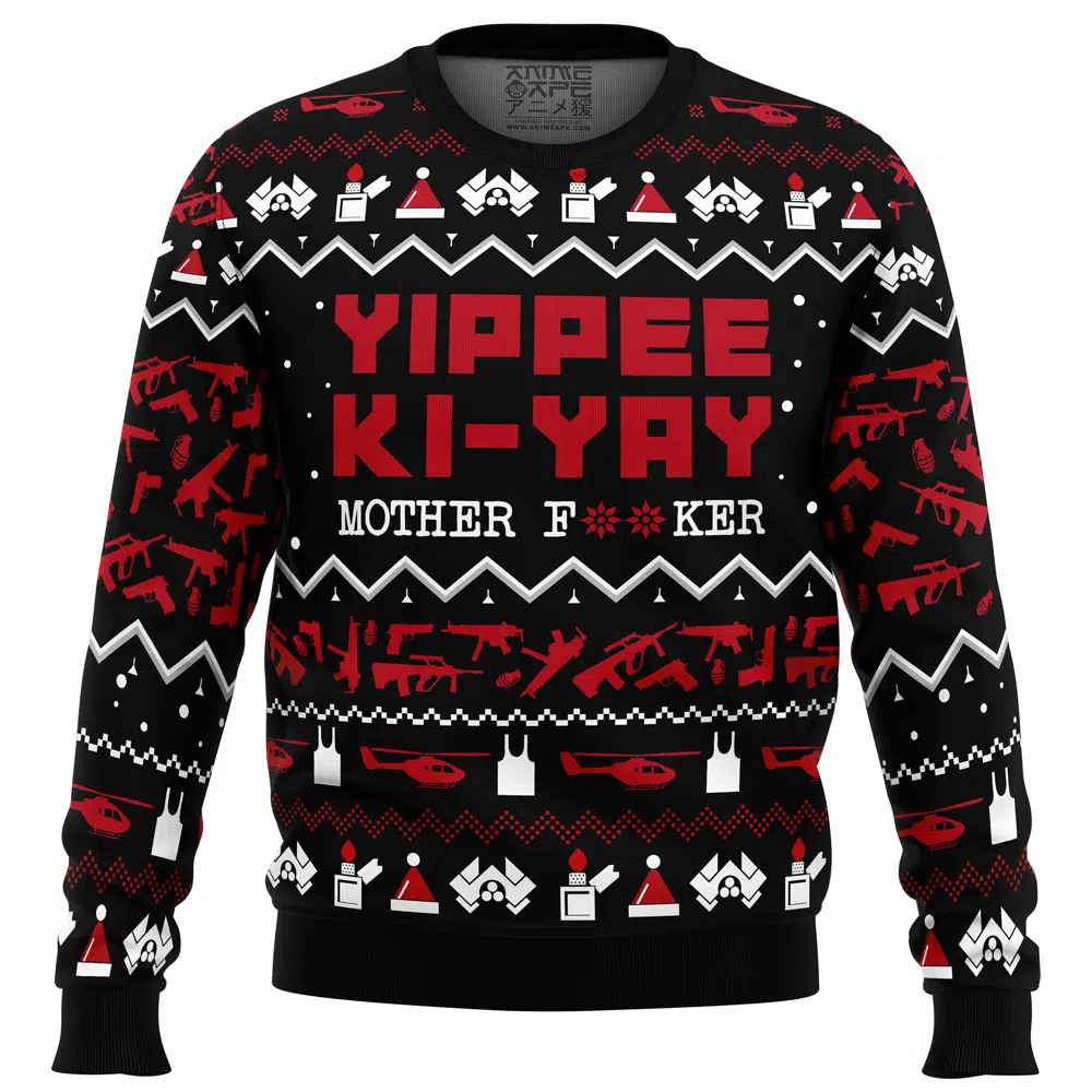 Buildercar - Yippe Ki-Yay Die Hard Ugly Christmas Sweater