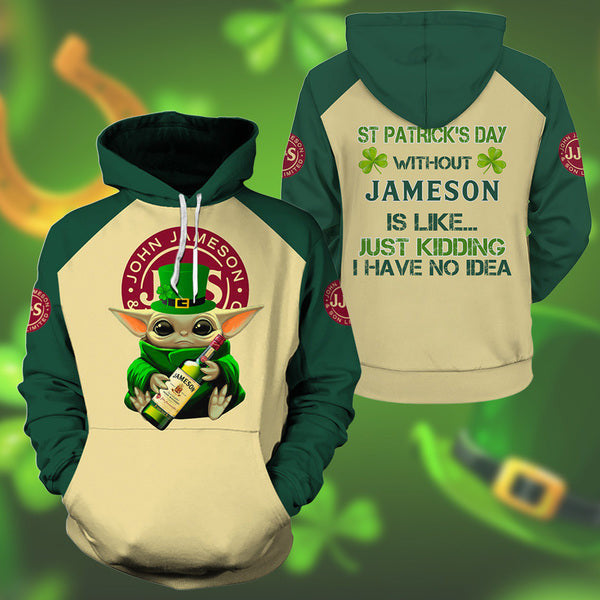 Buildercar - Yoda Jameson St Patrick Day Hoodie, Gift For Fan 3d All Over Print Shirt Hoodie 2239