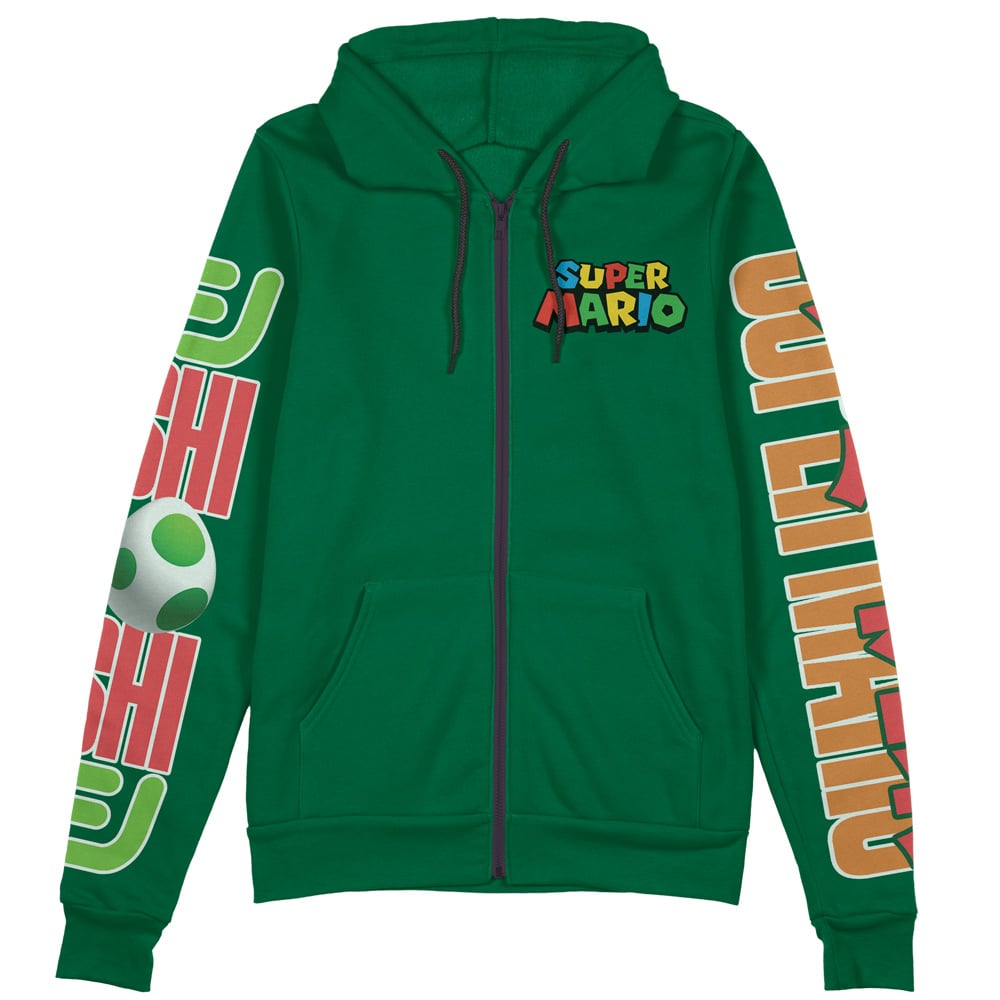 Buildercar - Yoshi Mario Bros Streetwear Zip Hoodie Jacket - Image 2