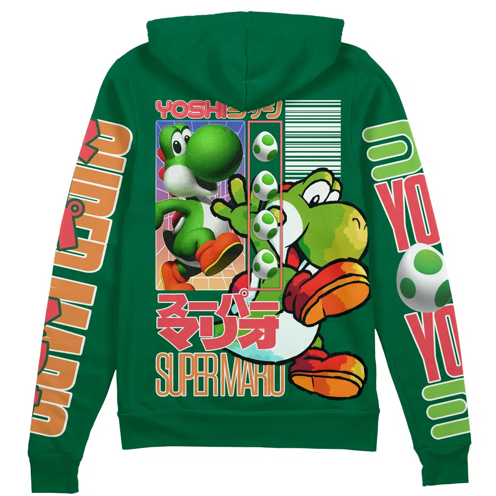 Buildercar - Yoshi Mario Bros Streetwear Zip Hoodie Jacket