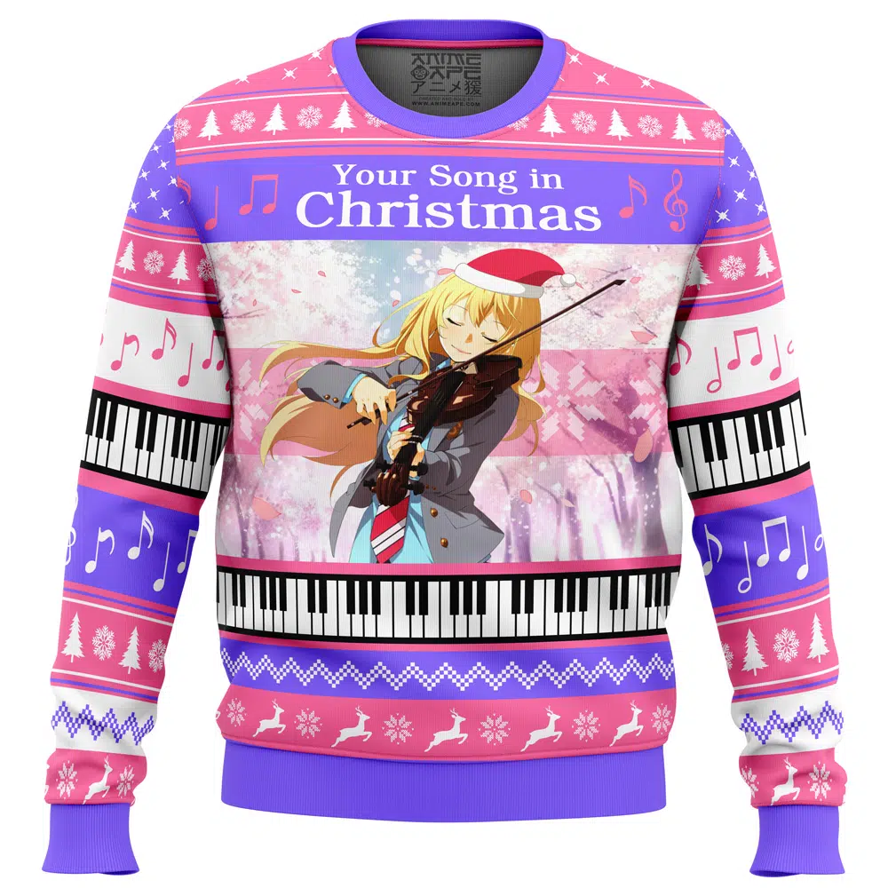 Buildercar - Your Song in Christmas Your Lie in April Ugly Christmas Sweater