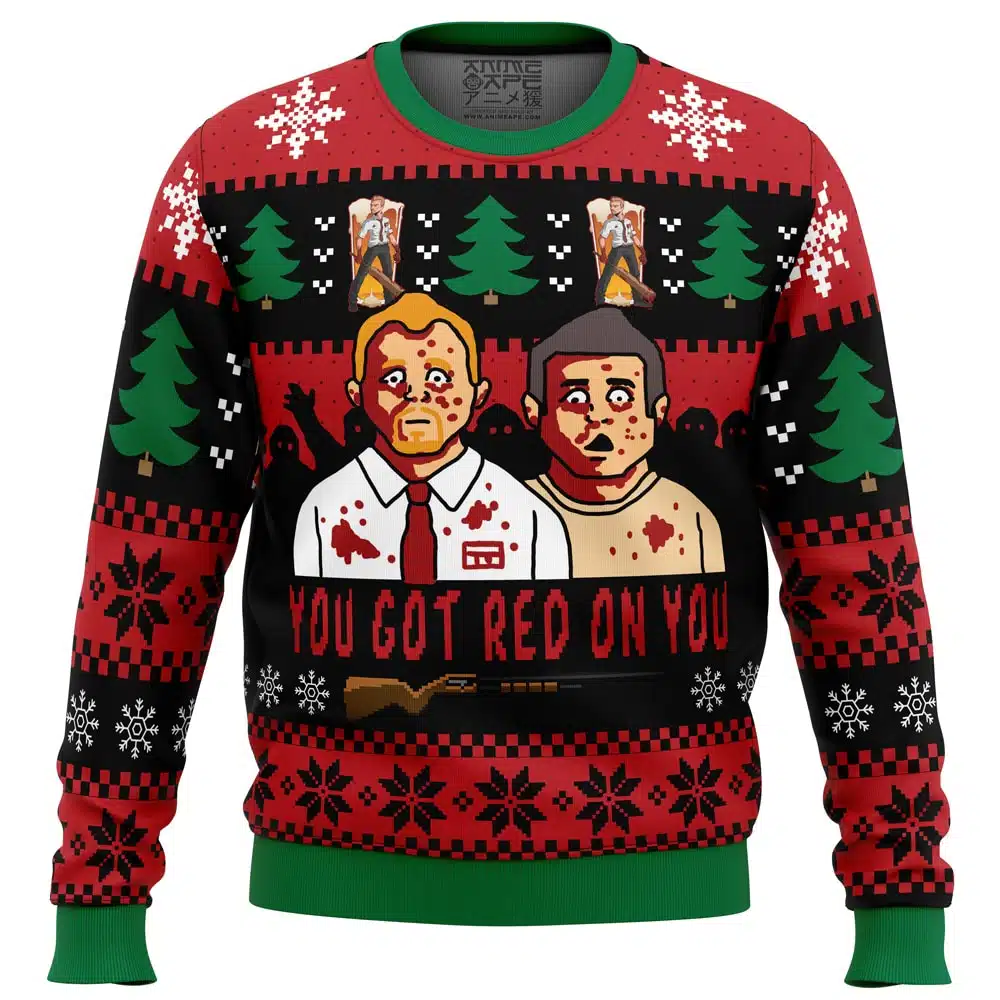 Buildercar - You’ve Got Red On You Shaun of the Dead Ugly Christmas Sweater