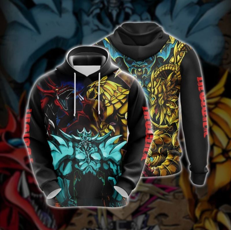 Buildercar - Yu-gi-oh! Egyptian Gods Dragons Over Print 3d Hoodie 2