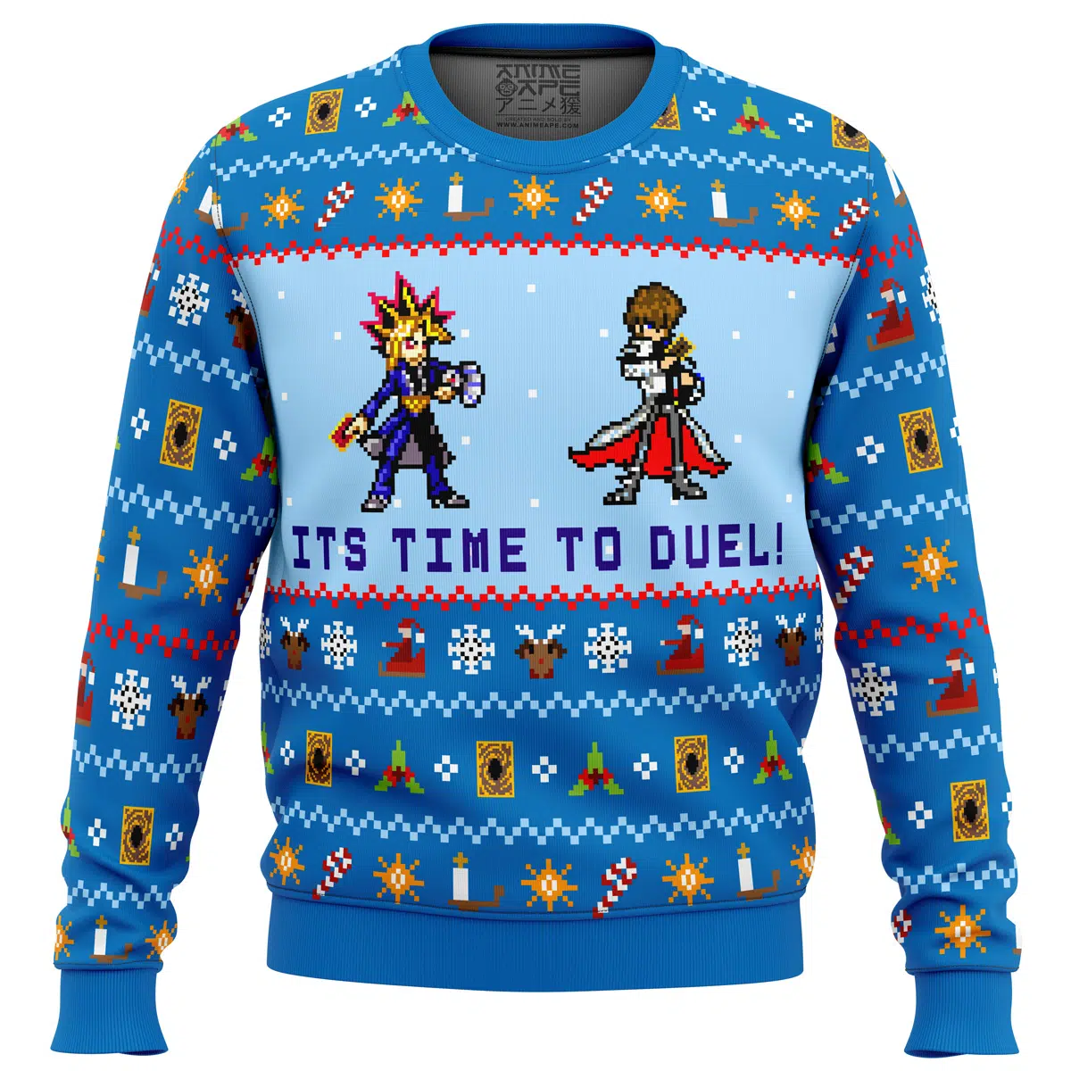 Buildercar - Yugioh Its Time To Duel Ugly Christmas Sweater