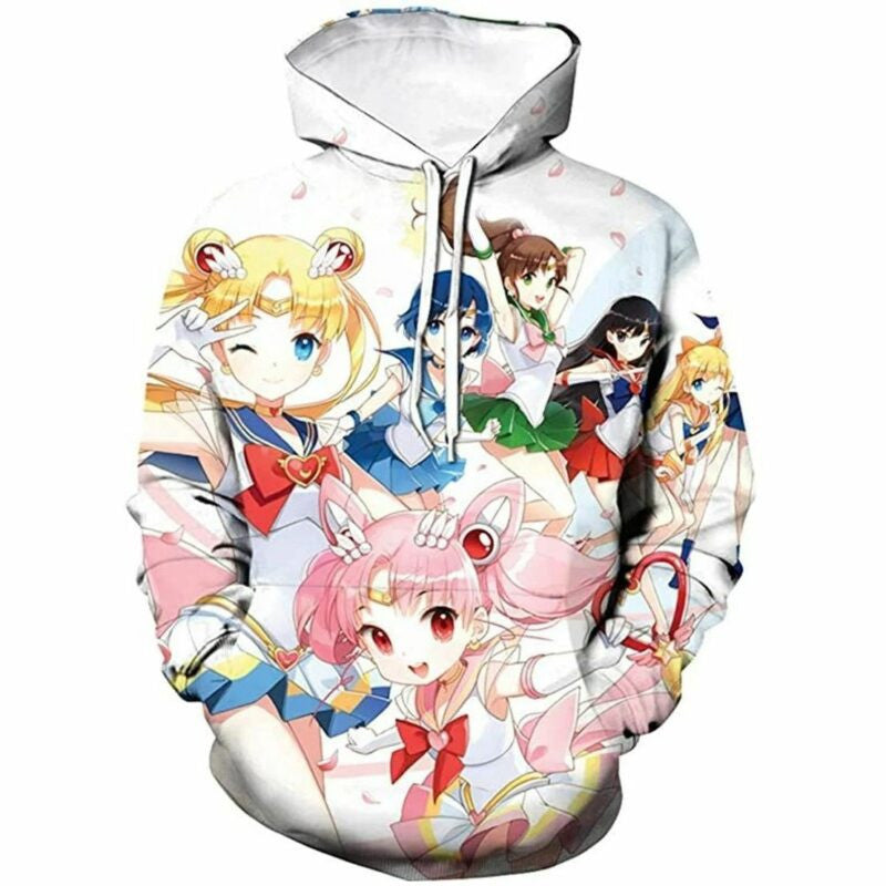 Buildercar - Yunhine Unisex Sailor Moon Lovers Over Print 3d Hoodie 1