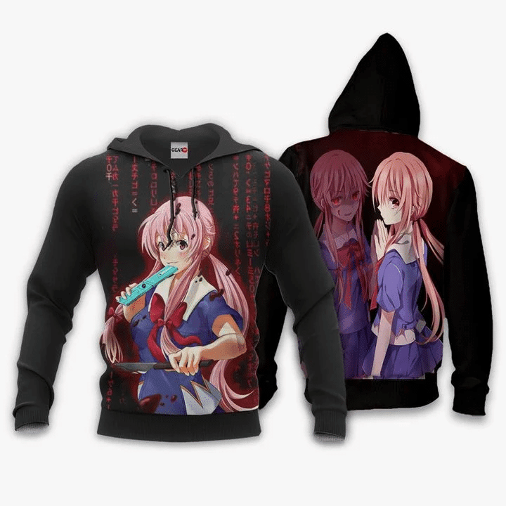 Buildercar - Yuno Gasai Anime Manga Future Diary Mirai Nikki 1 For Men And Women 3d Hoodie
