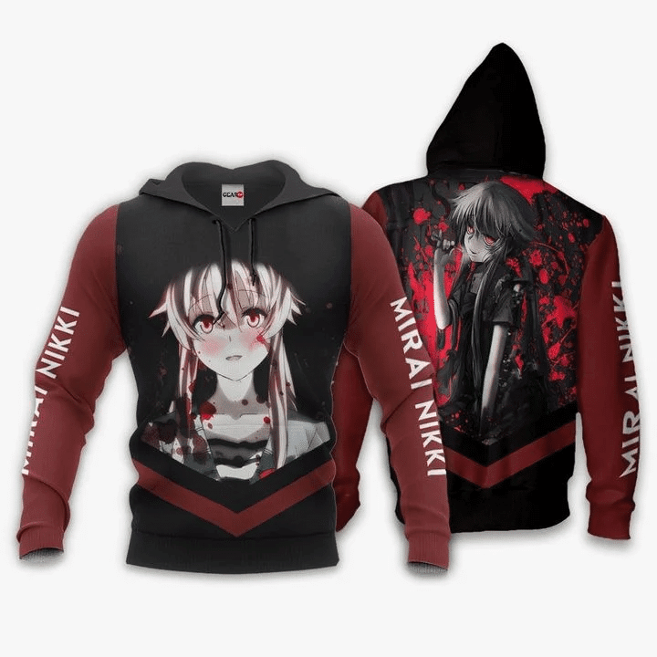 Buildercar - Yuno Gasai Anime Manga Future Diary Mirai Nikki For Men And Women 3d Hoodie