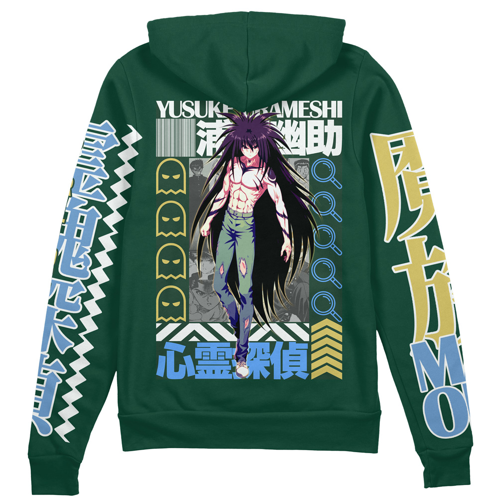 Buildercar - Yusuke Urameshi V2 Yuyu Hakusho Streetwear Zip Hoodie Jacket