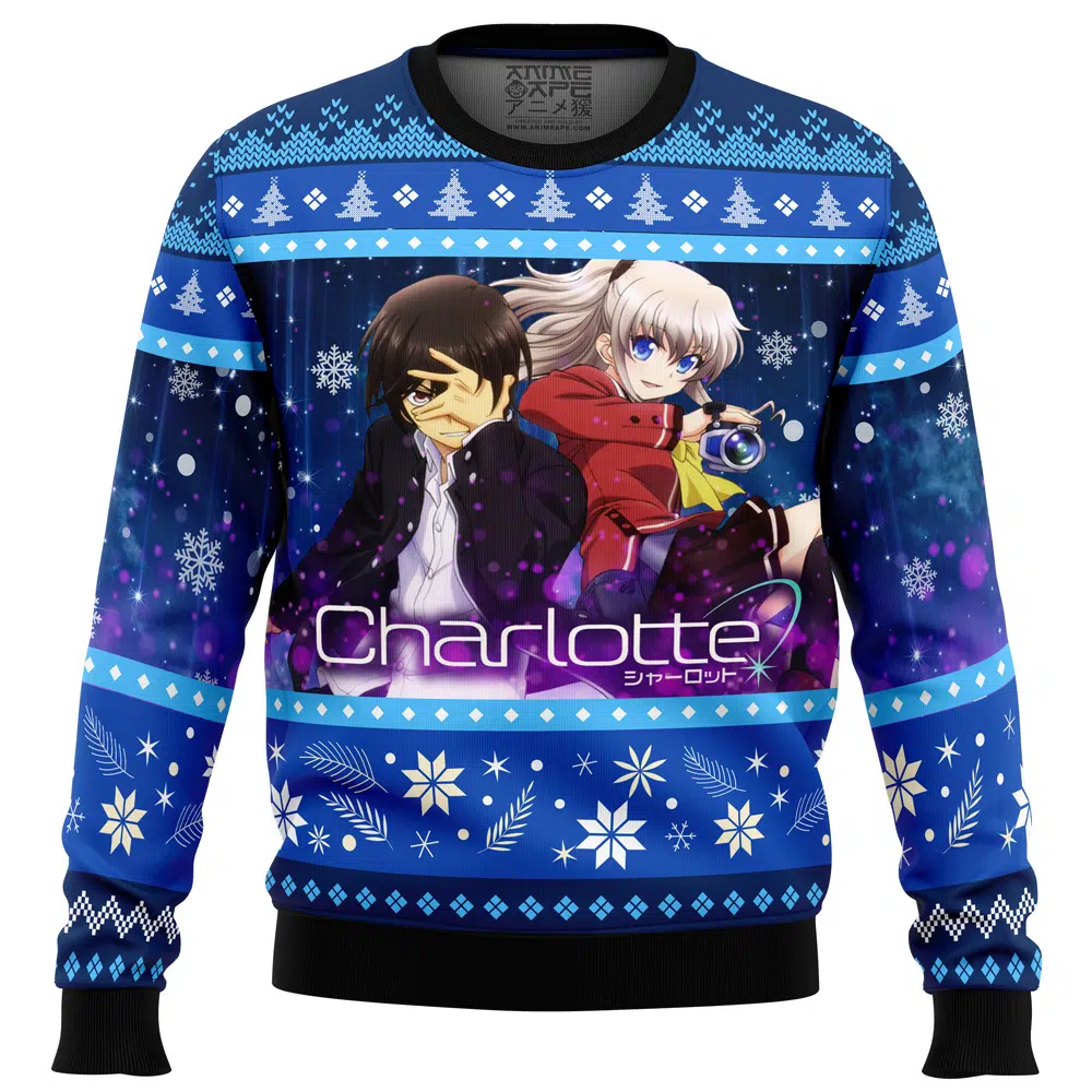 Buildercar - Yuu And Nao Charlotte Ugly Christmas Sweater