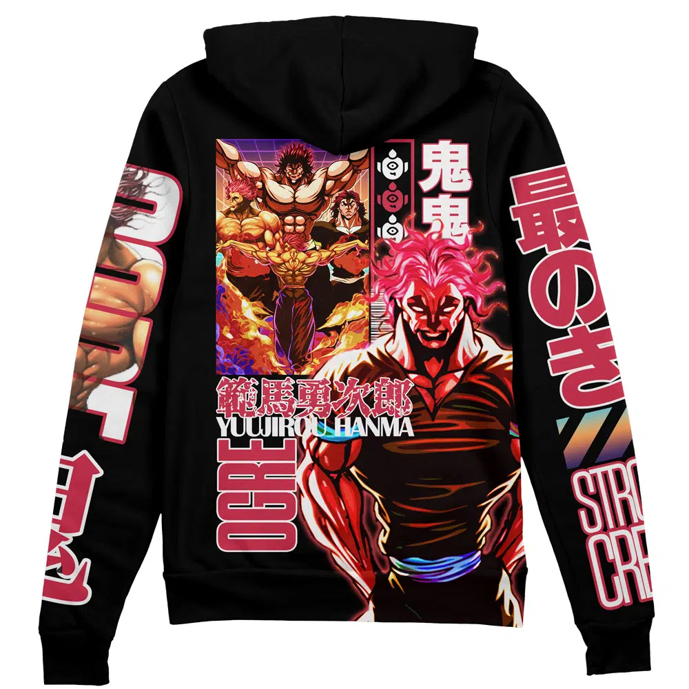 Buildercar - Yuujirou Hanma Baki Streetwear Zip Hoodie Jacket