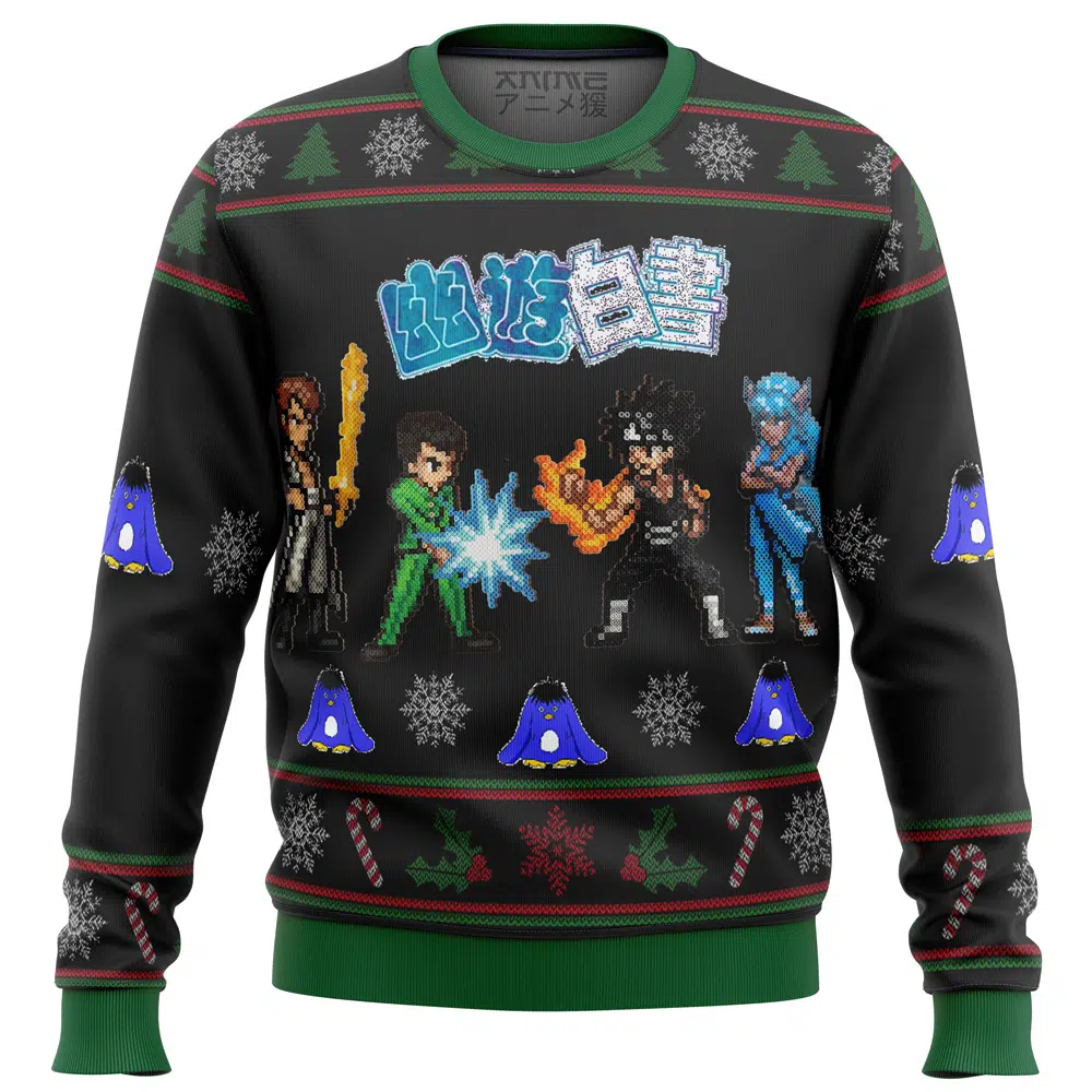 Buildercar - YUYU HAKUSHO Ghost Fighter Characters Ugly Christmas Sweater