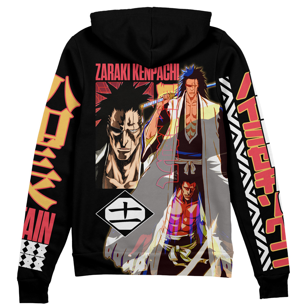 Buildercar - Zaraki Kenpachi TYBWA V3 Bleach Streetwear Zip Hoodie Jacket
