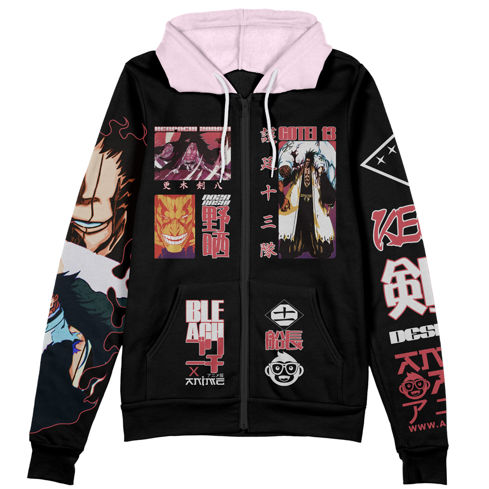 Buildercar - Zaraki Kenpachi V4 Bleach Streetwear Zip Hoodie Jacket - Image 2