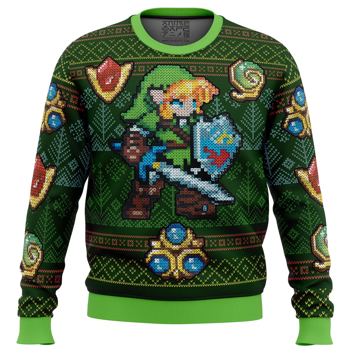 Buildercar - Zelda Link Green Ugly Christmas Sweater