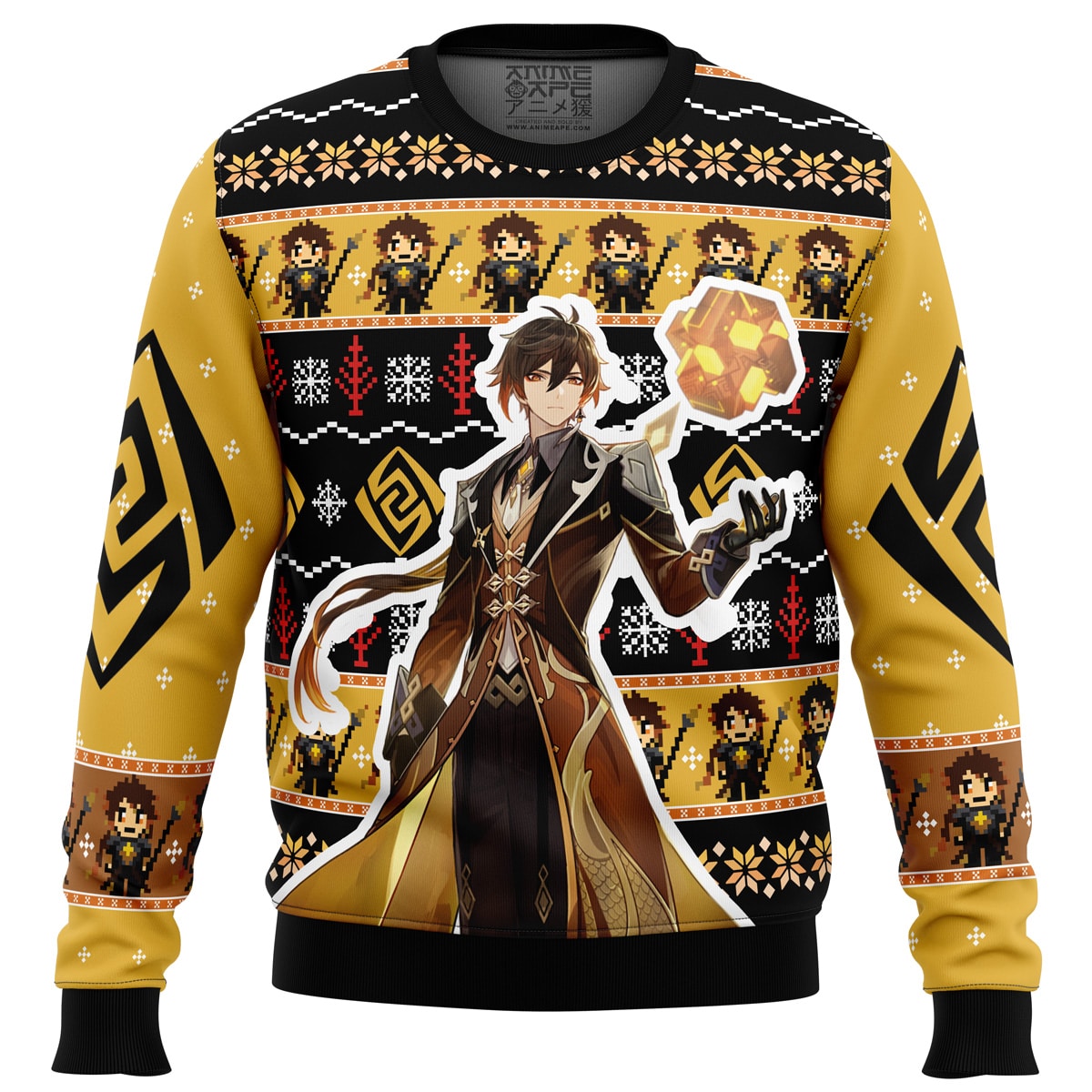 Buildercar - Zhongli Genshin Impact Ugly Christmas Sweater