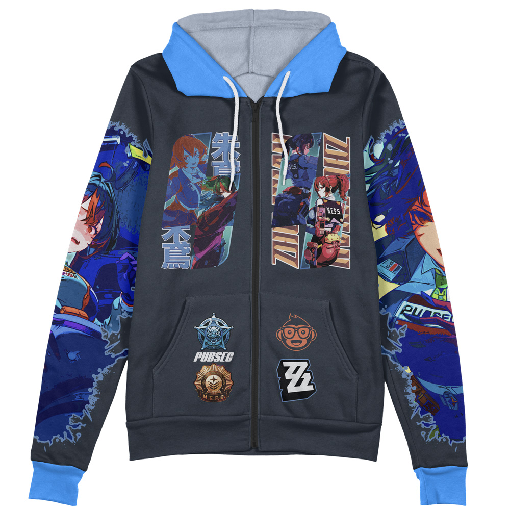 Buildercar - Zhu Yuan Zenless Zone Zero Streetwear Zip Hoodie Jacket - Image 2