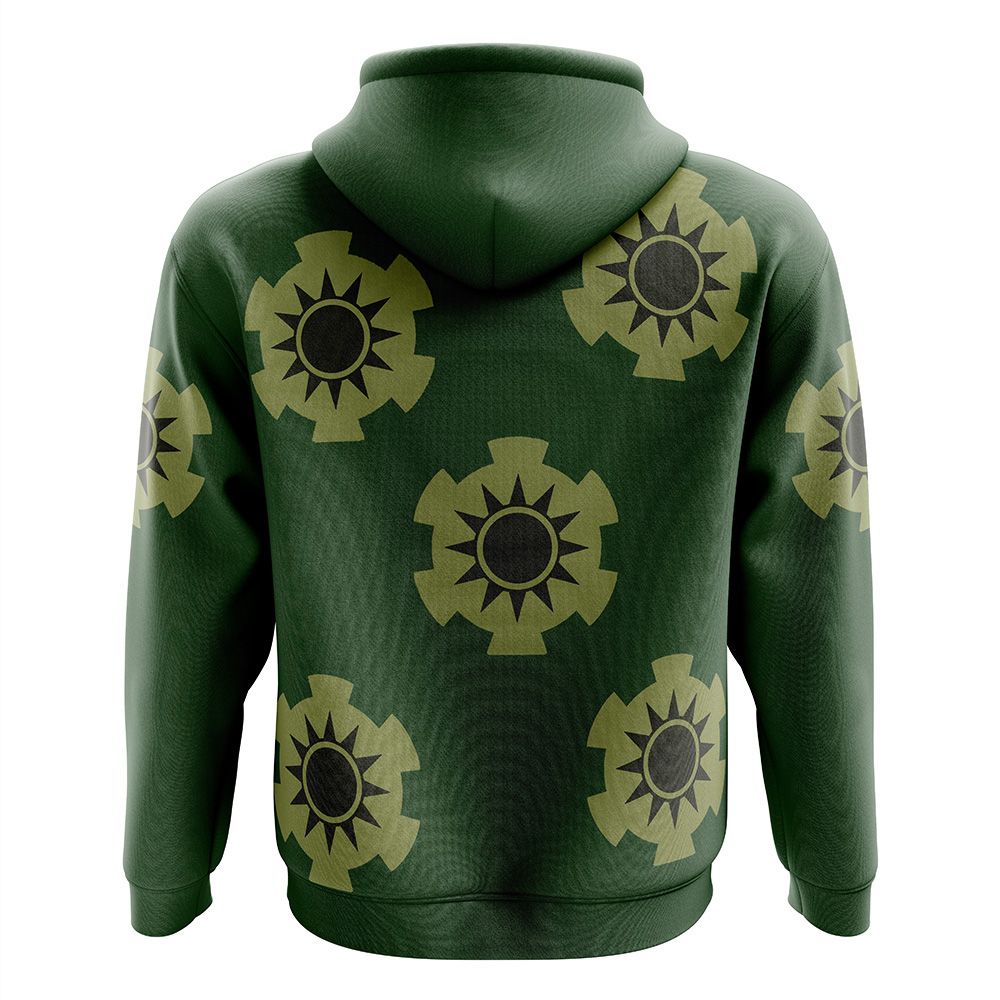 Buildercar - Zoro Wano Pattern One Piece Zip Hoodie Jacket - Image 2