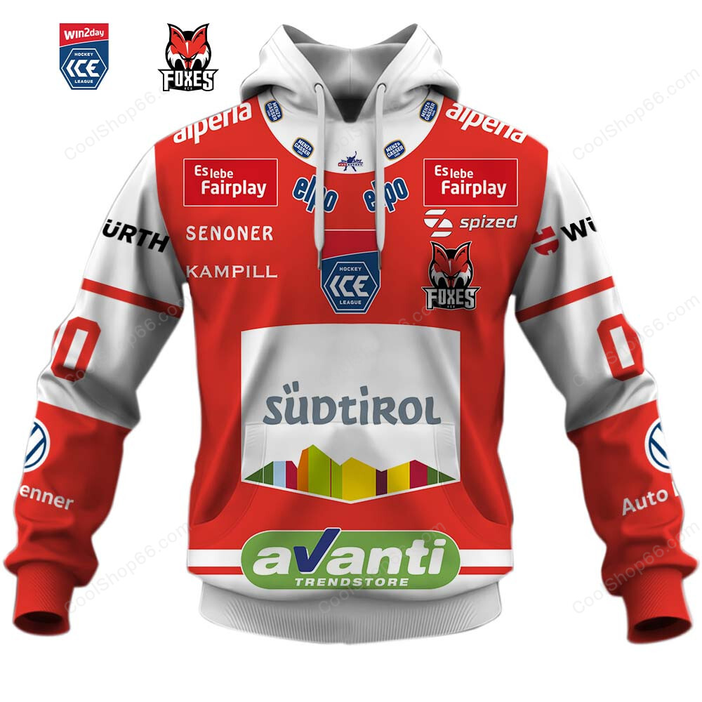 HC Bozen Bolzano ICEHL 2526 Home Jersey Hockey Hoodie