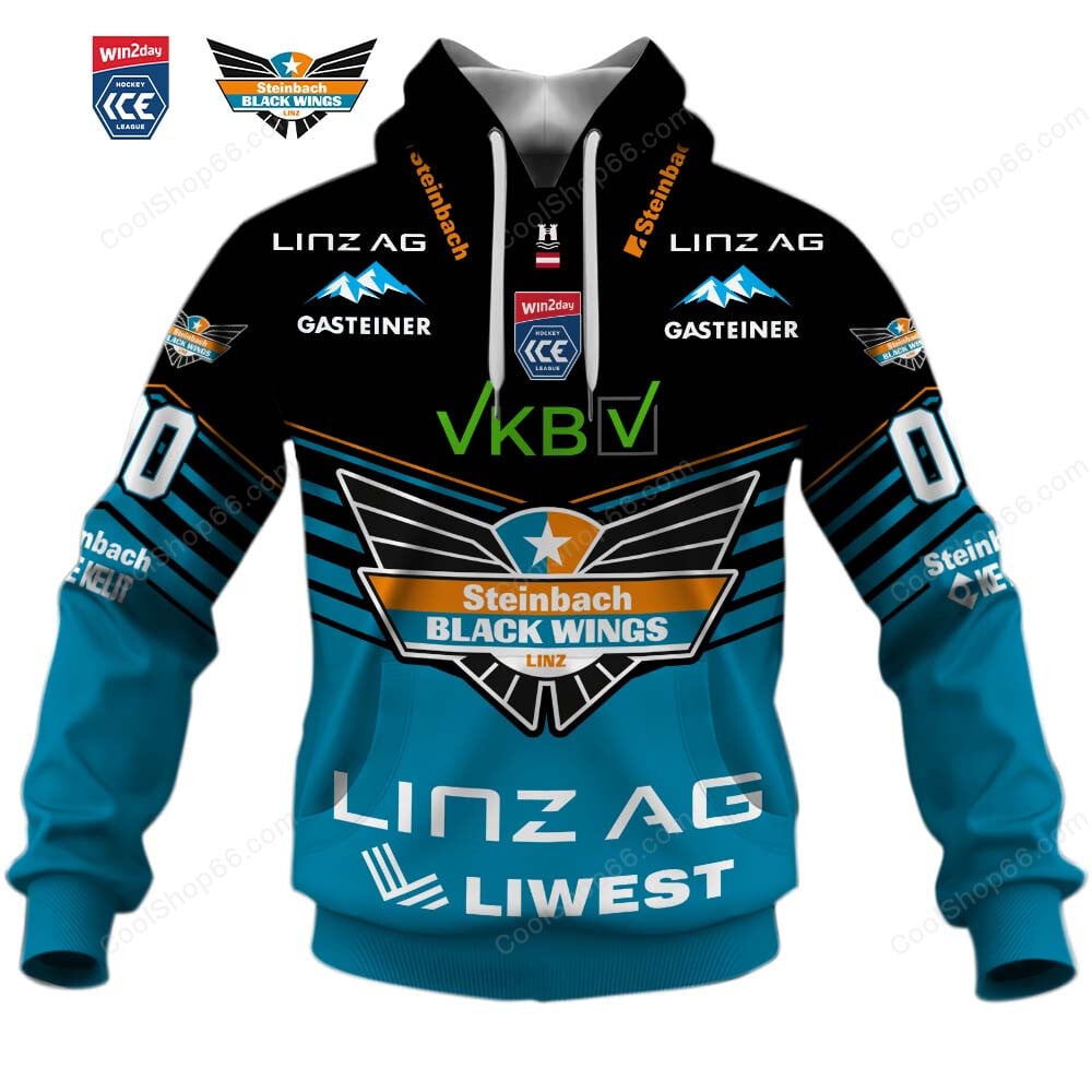 Steinbach Black Wings Linz ICEHL 2526 Home Jersey Style Shirt