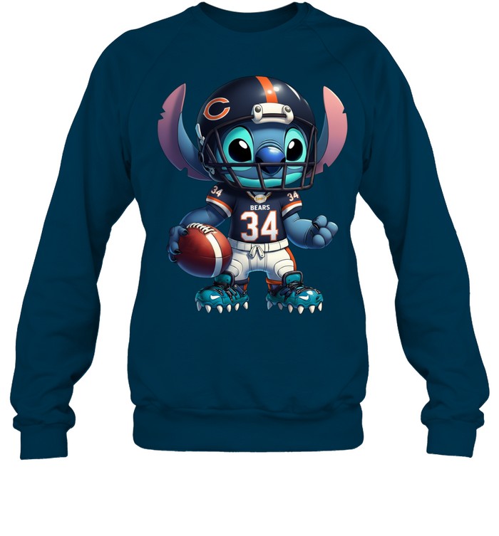 Stitch Football Chicago Bears NFL Pullover Hoodie for Fans
