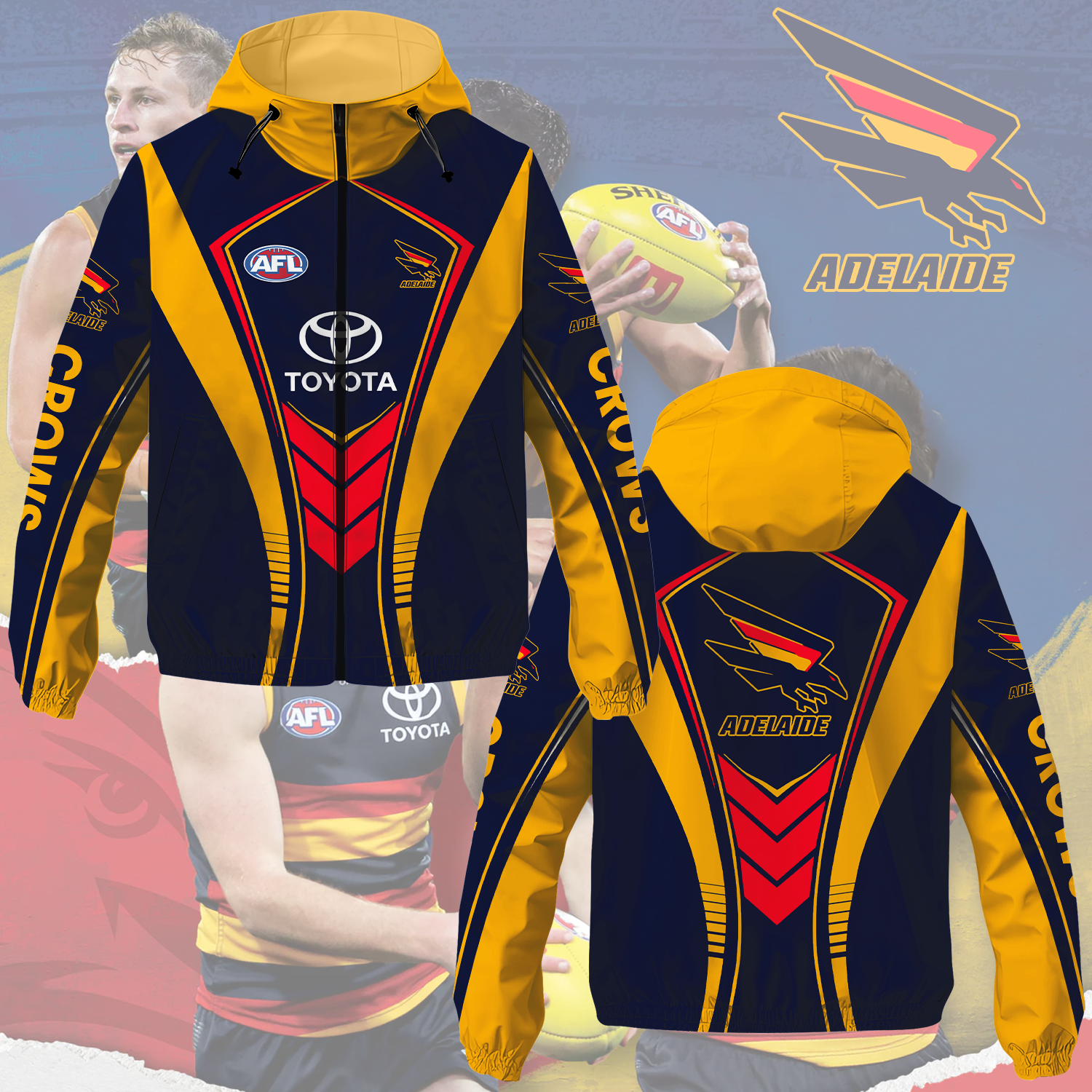 Adelaide Crows 2 AFL 2025 Windbreaker Jacket TM NTA V2
