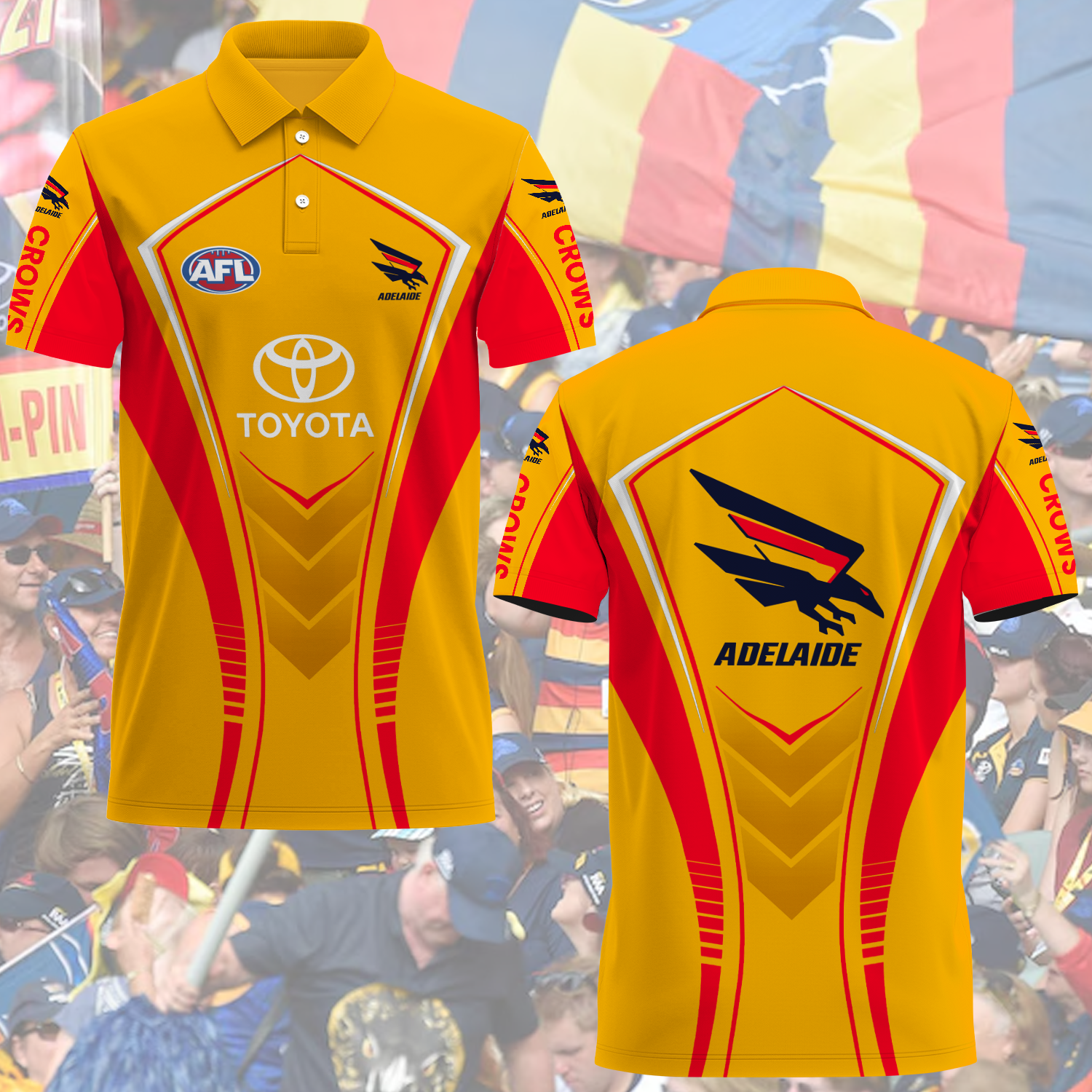 Adelaide Crows 5 AFL 2025 Polo Shirt TM NTA V1