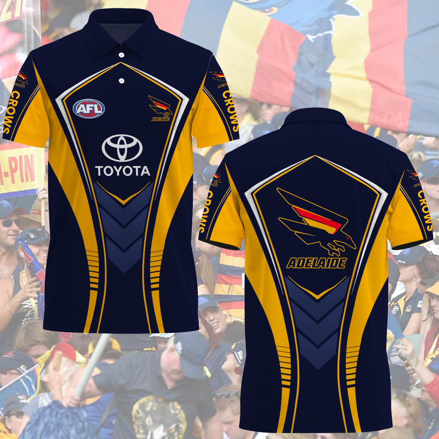 Adelaide Crows 7 AFL 2025 Polo Shirt TM NTA V1