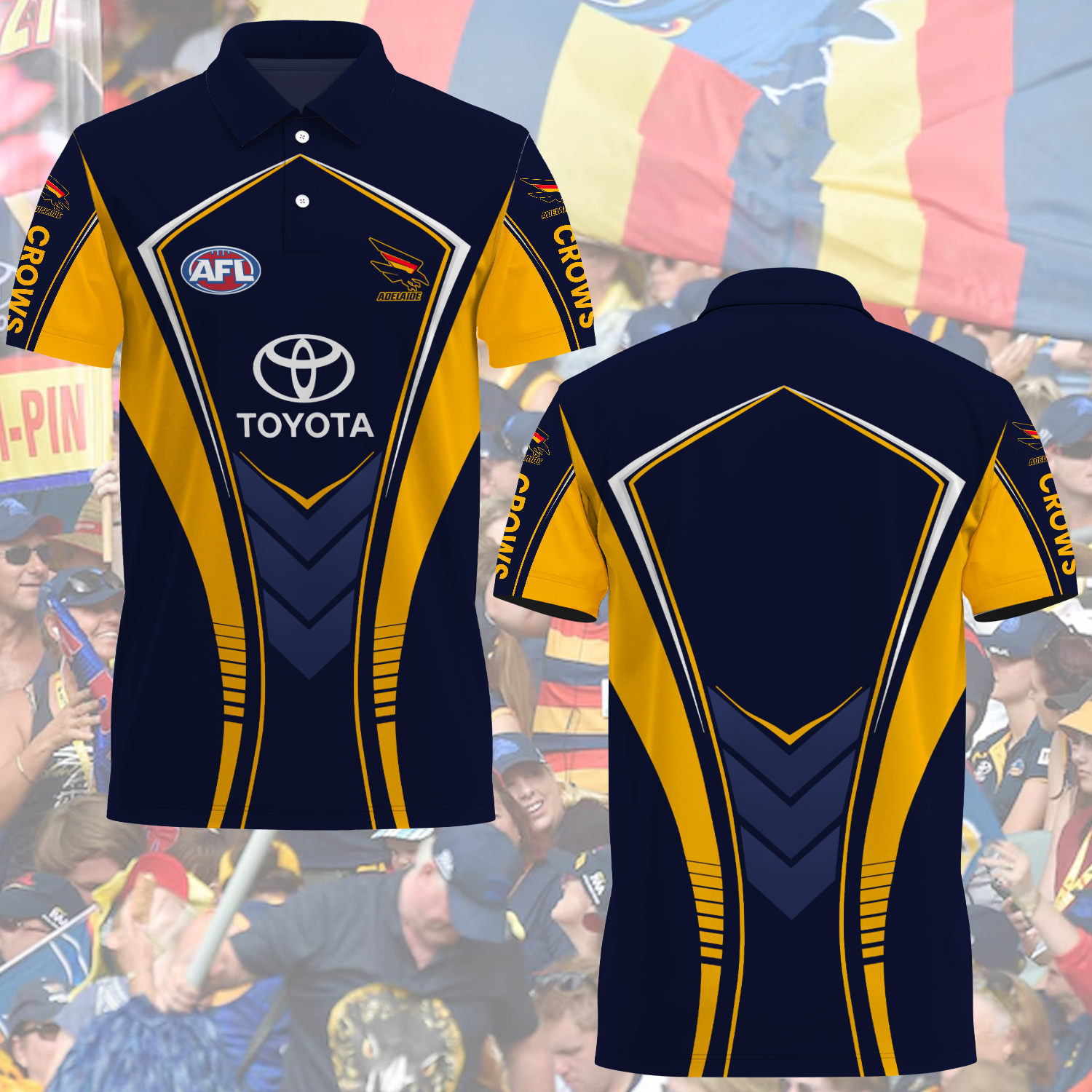 Adelaide Crows 8 AFL 2025 Polo Shirt TM NTA V1
