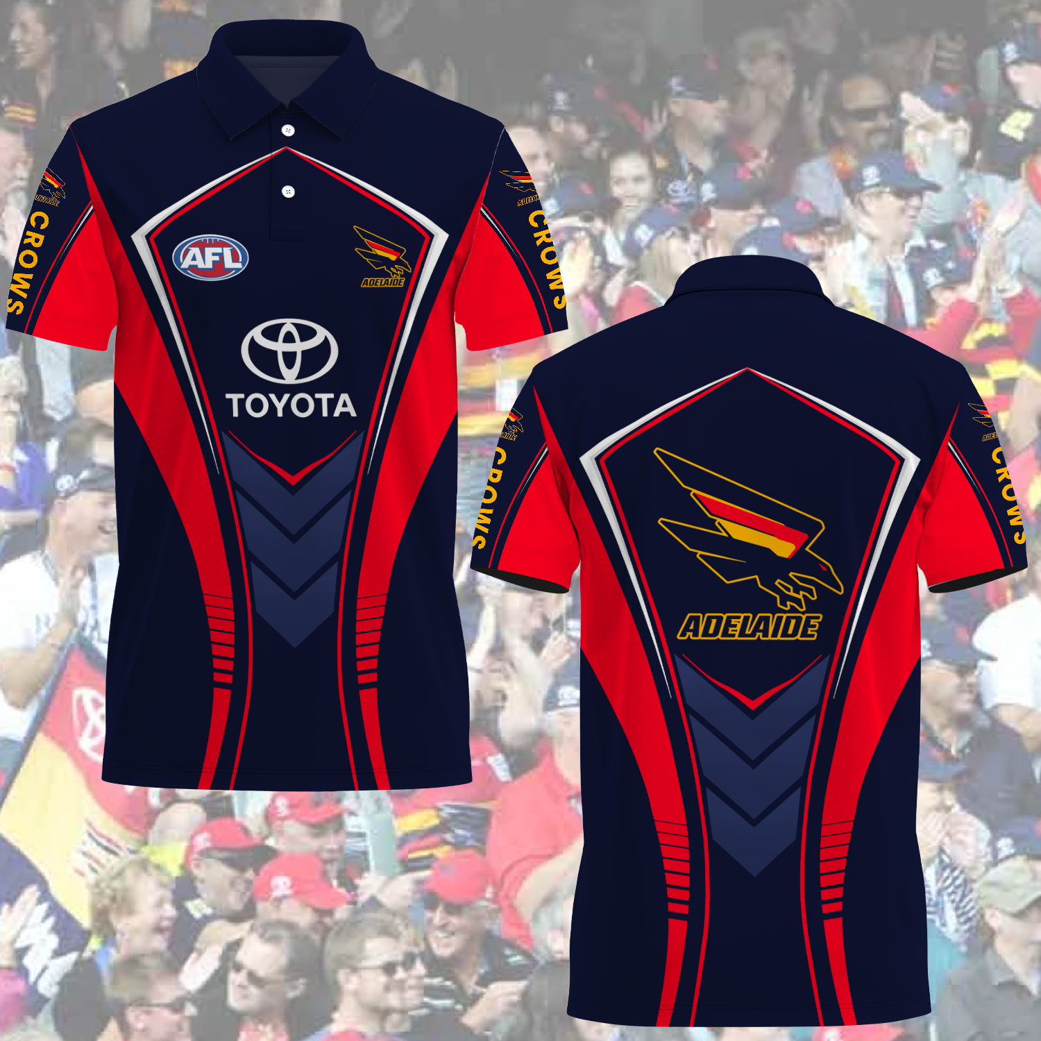 Adelaide Crows AFL 2025 Polo Shirt TM NTA V1