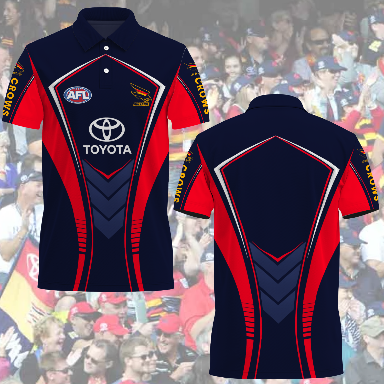 Adelaide Crows AFL 2025 Polo Shirt TM NTA V2