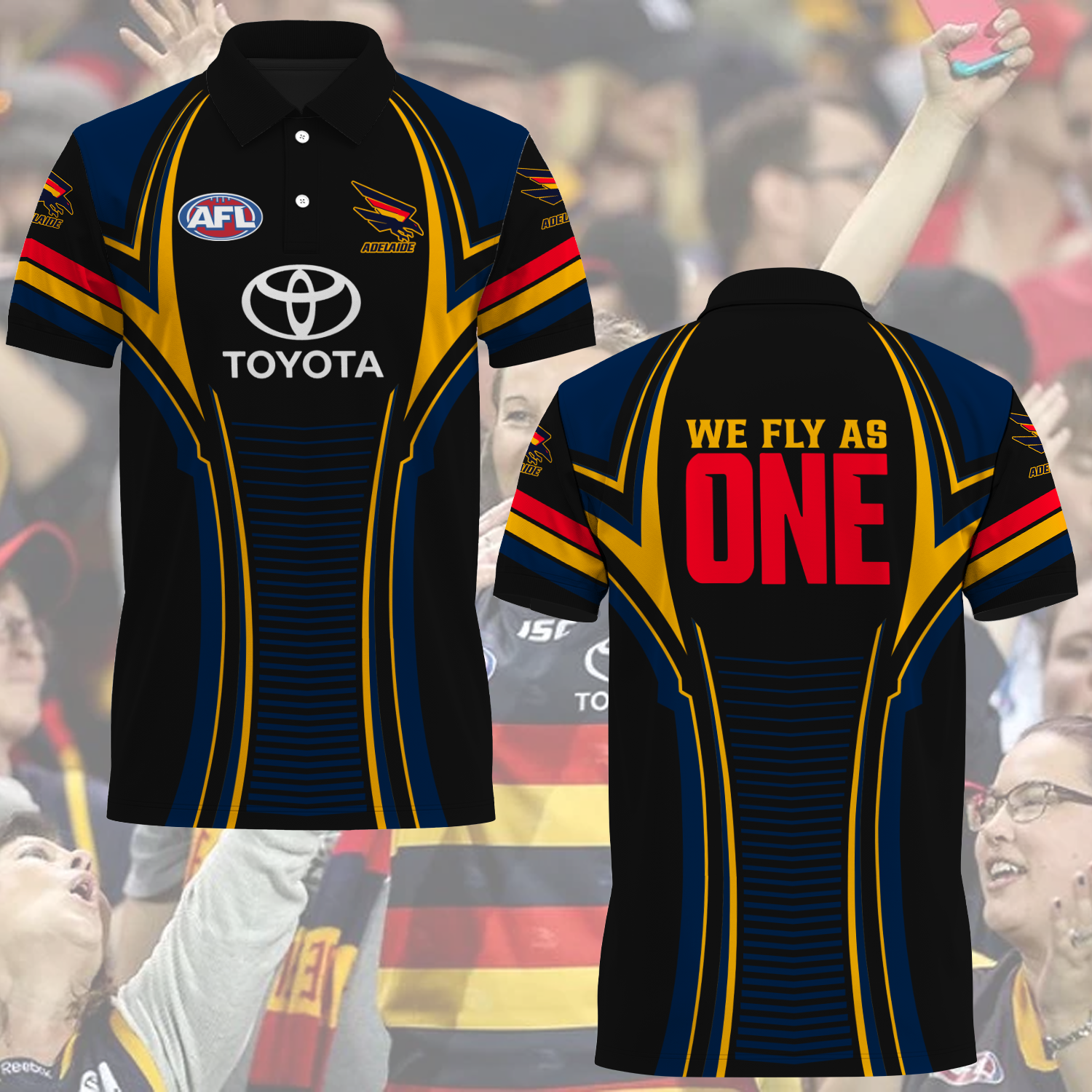 Adelaide Crows AFL 2025 We Fly As One Polo Shirt TM NTA V2