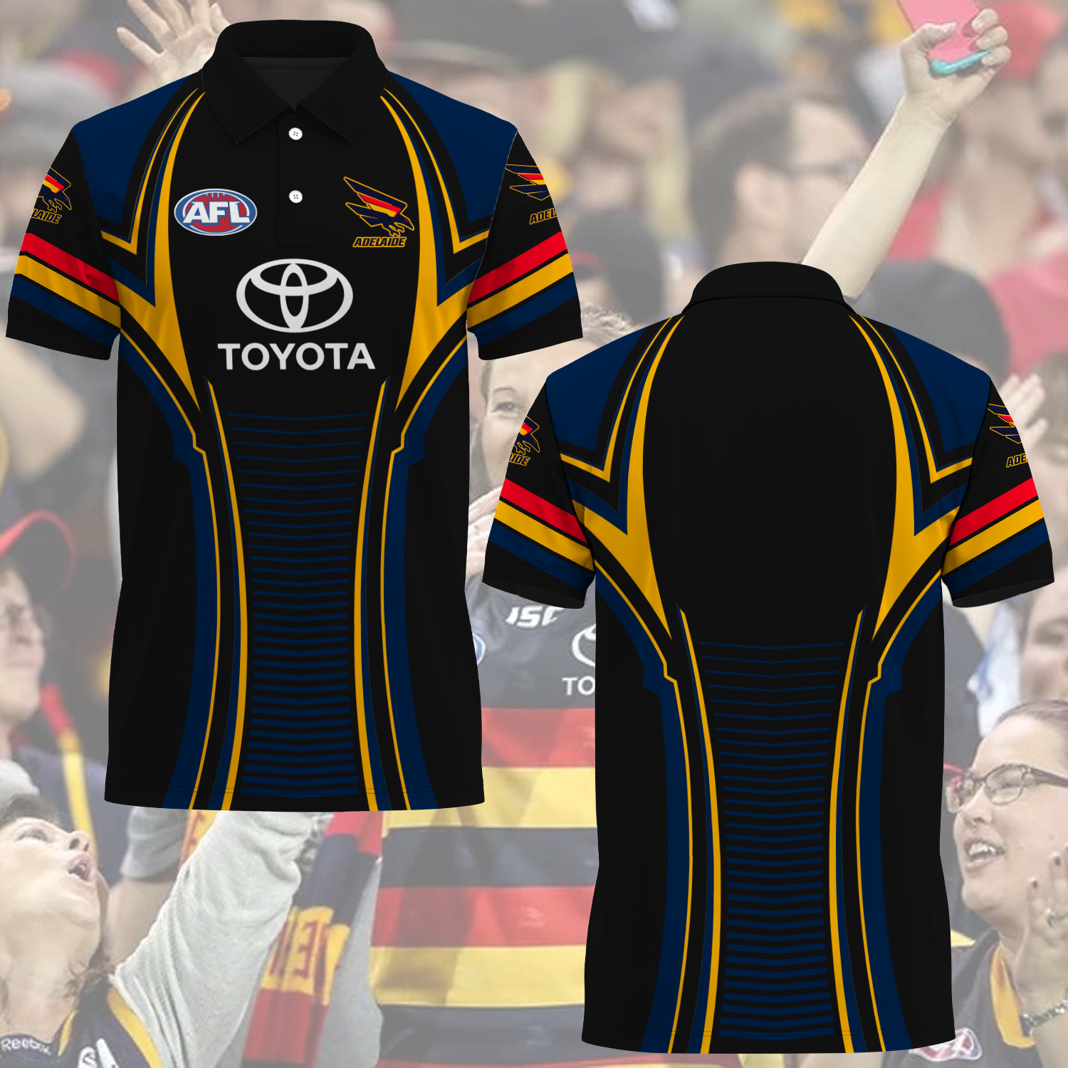 Adelaide Crows AFL 2025 We Fly As One Polo Shirt TM NTA V3