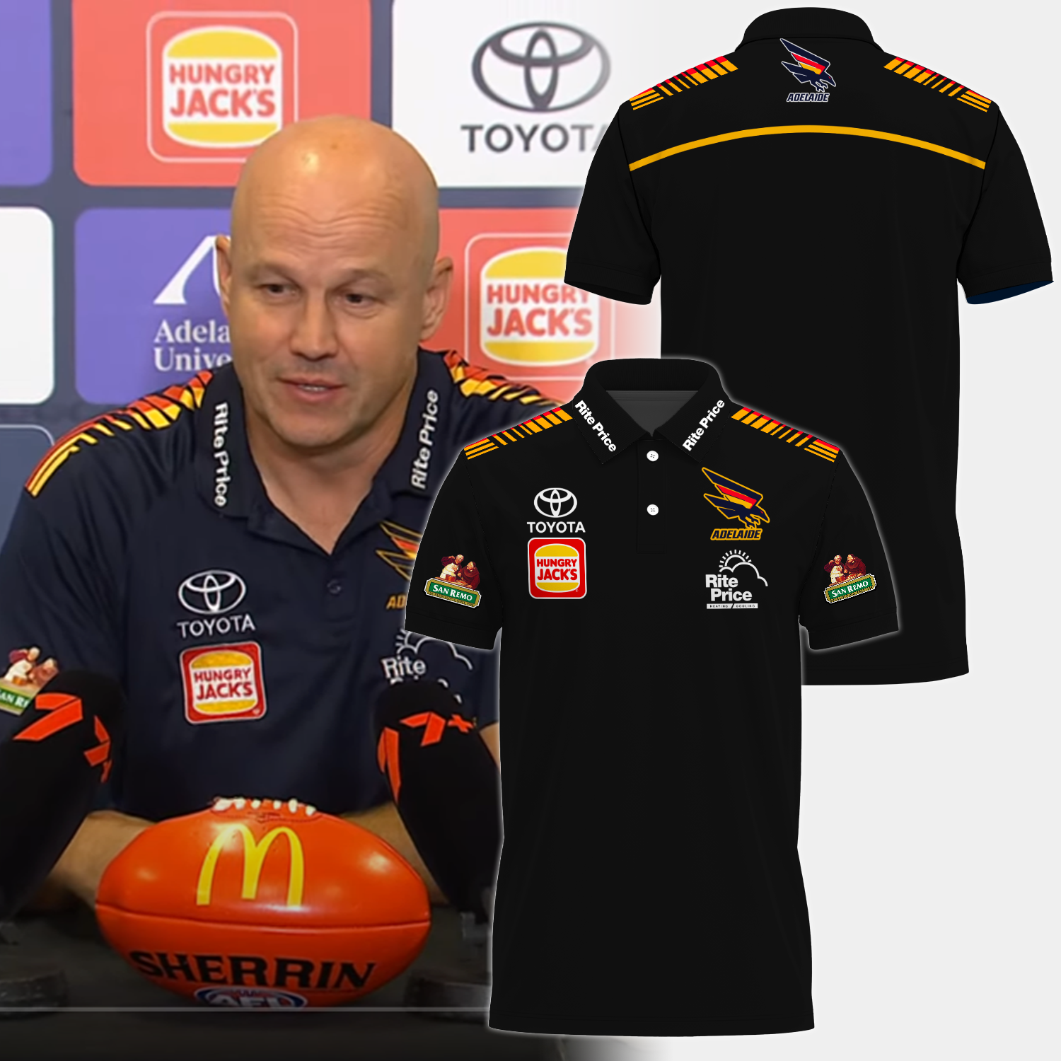Adelaide Football Club AFL 2025 Crows Made From South Australia Limited Edition Polo Shirt TM V11