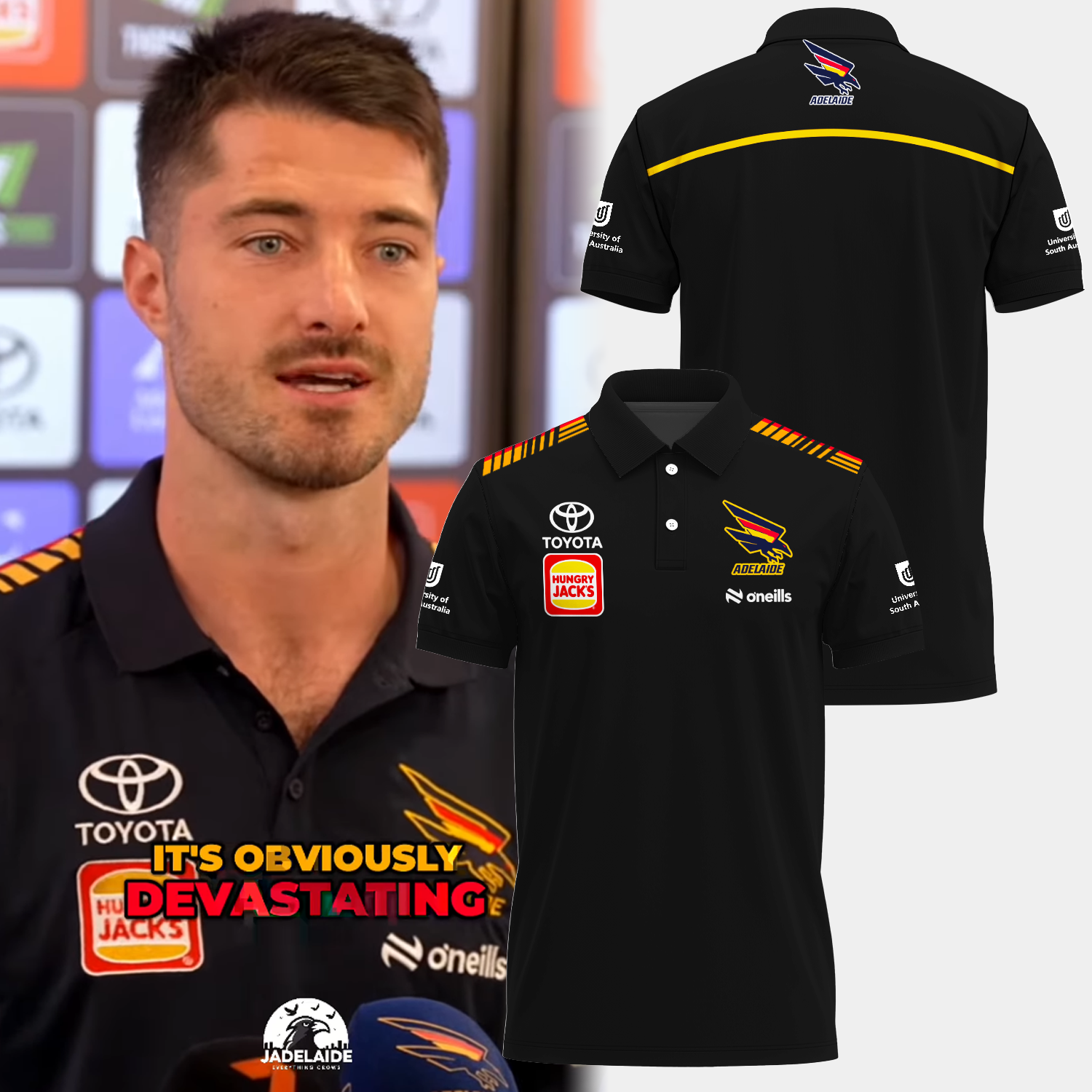 Adelaide Football Club AFL Crows Made From South Australia Limited Edition Polo Shirt TM V10